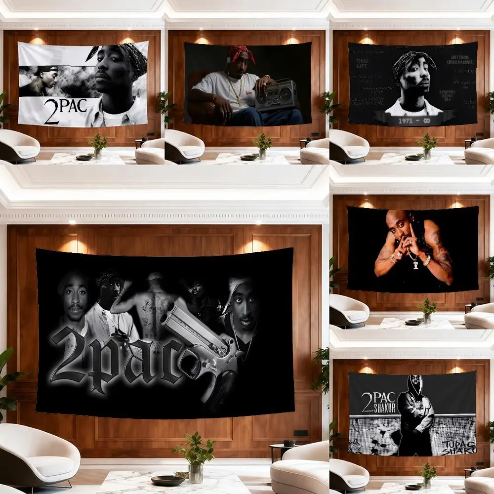Singer Tupac S-Shakur Tapestry Outdoor Parties Bedrooms Living Rooms Dorm Rooms Wall Decor Banners Gifts