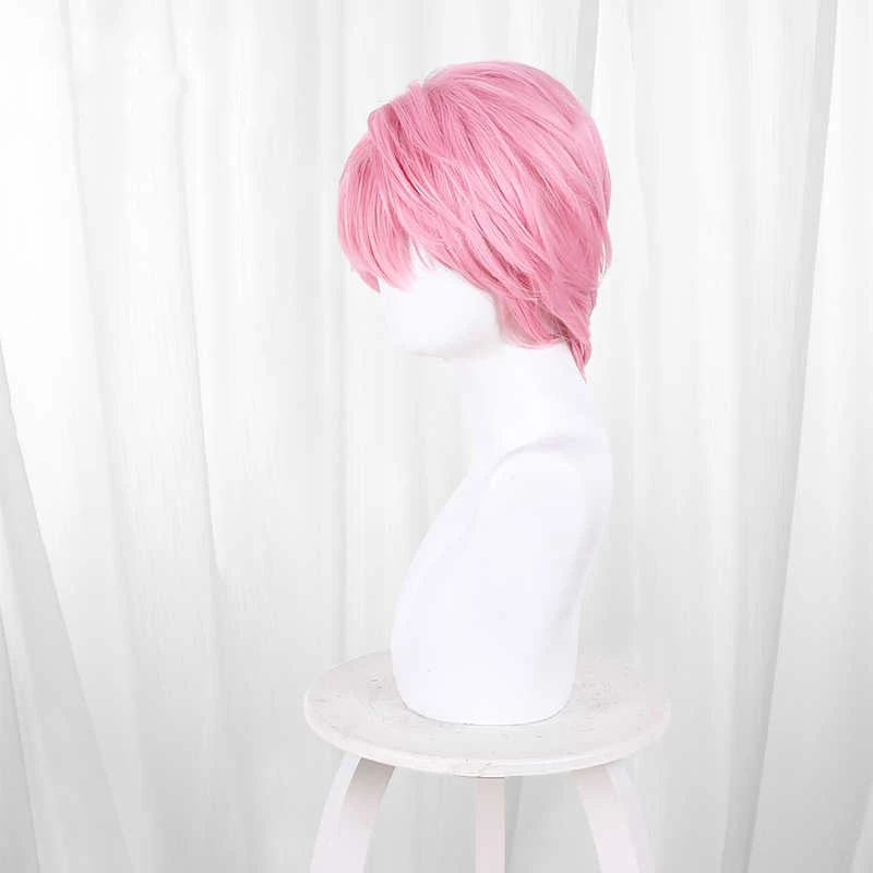 Anime Tamon's B-Side: Jaki oblicze ma teraz Tamon? Tamon Fukuhara ‌   Peruka do cosplay, różowa, krótkie włosy, odporna na ciepło, syntetyczna peruka