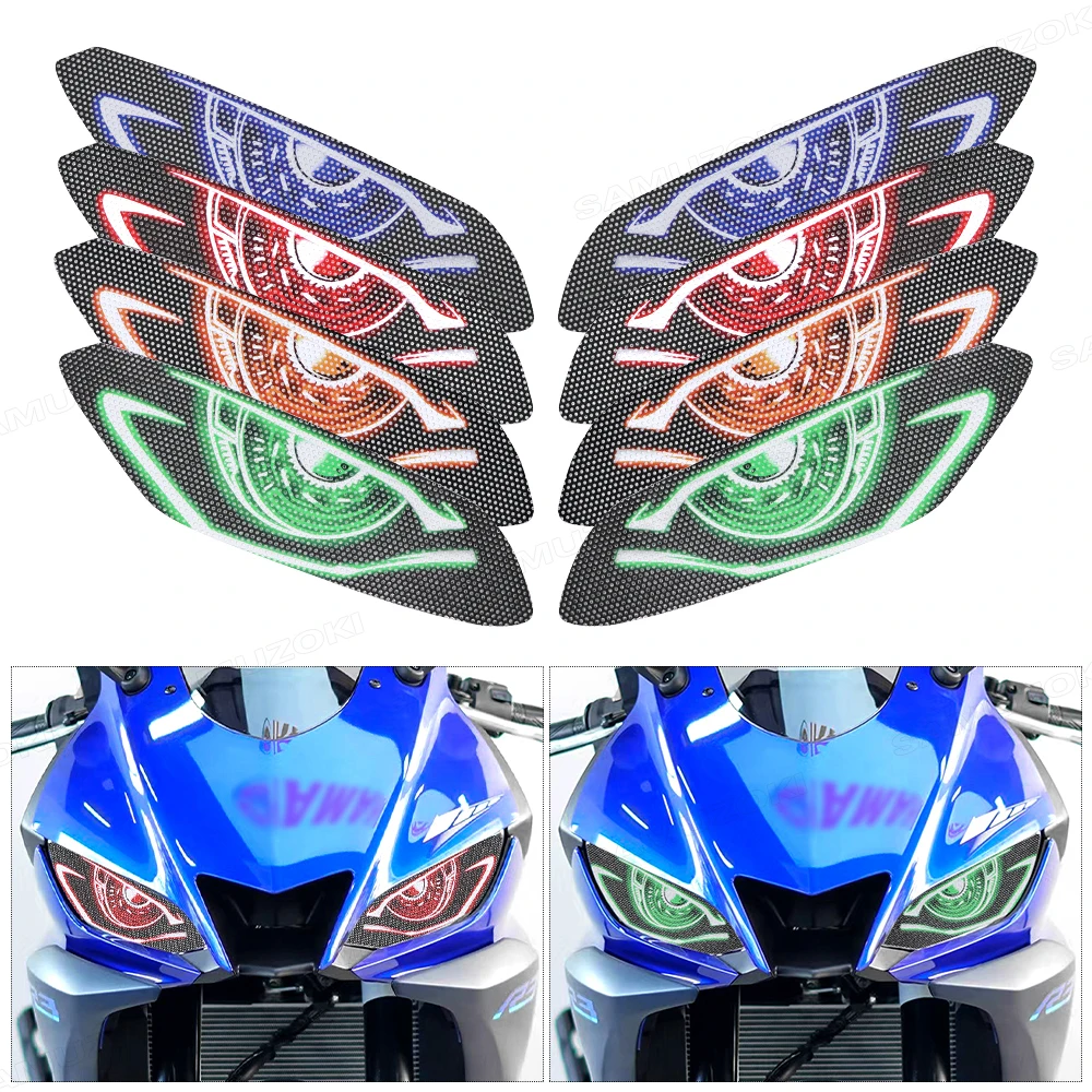 For YAMAHA YZF-R3 YZFR3 YZF R3 2019-2023 2022 Motorcycle 3D Front Fairing Headlight Stickers Guard Head Light Protection Sticker