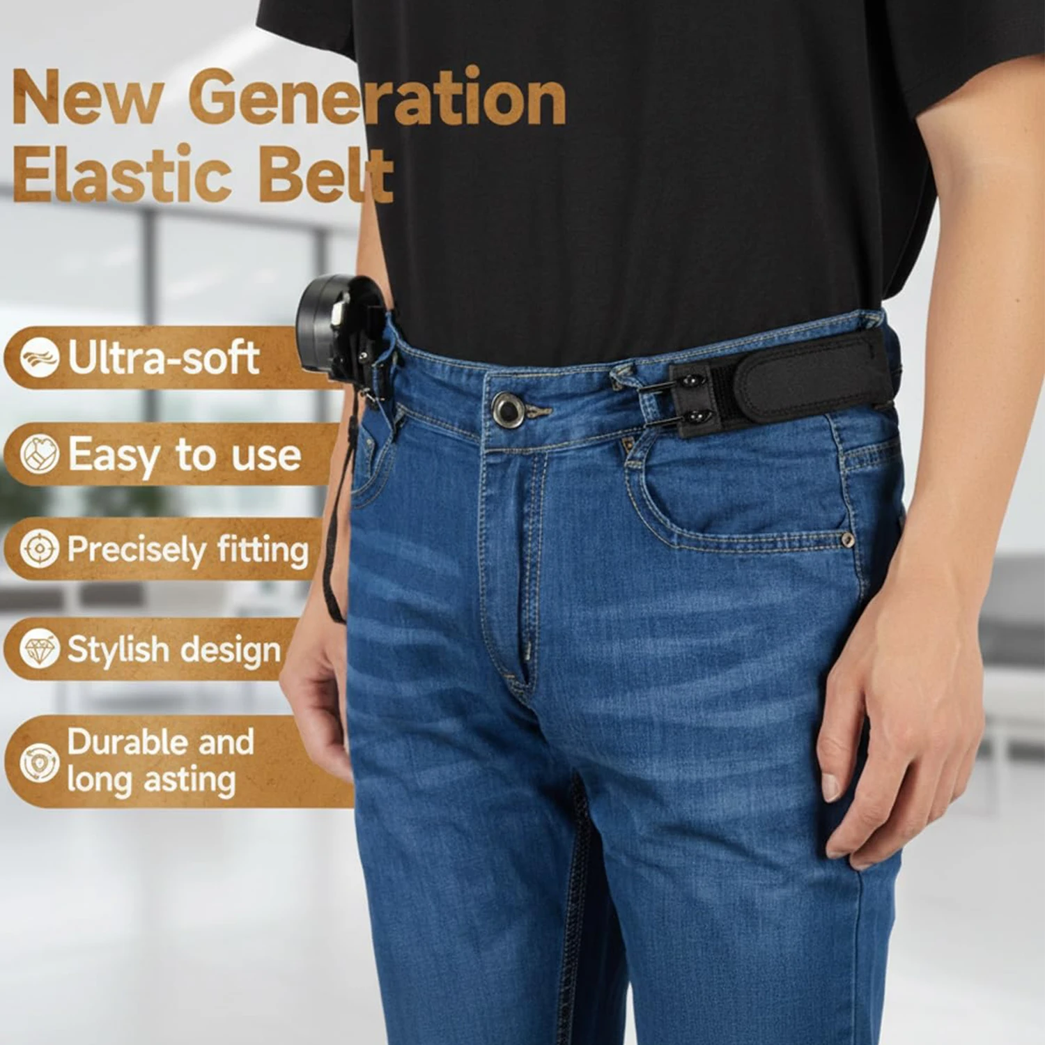 Buckle Free Waist Belts Men's Ultra-soft No Buckle Elastic Belts Fashion Comfortable Stylish Belt Loop Buckle-Free Belt Unisex image 5