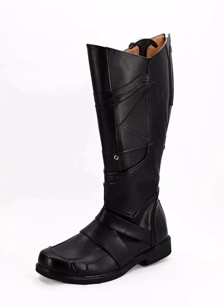 Zapatos de Cosplay de Anime x-men Wolverine, Botas Largas negras, accesorios de disfraz para fiesta de Halloween, hechos a medida