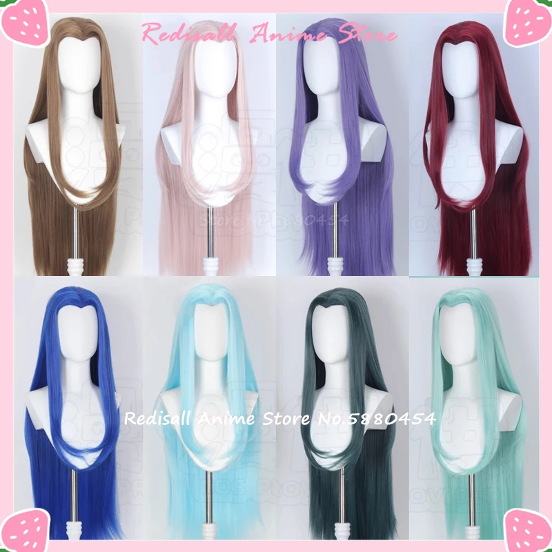 120Colors 100cm Long Straight Wig Cosplay Widow's Peak Middle Part Styled Hairline Heat Resistant Synthetic Hair Adult C049-C072