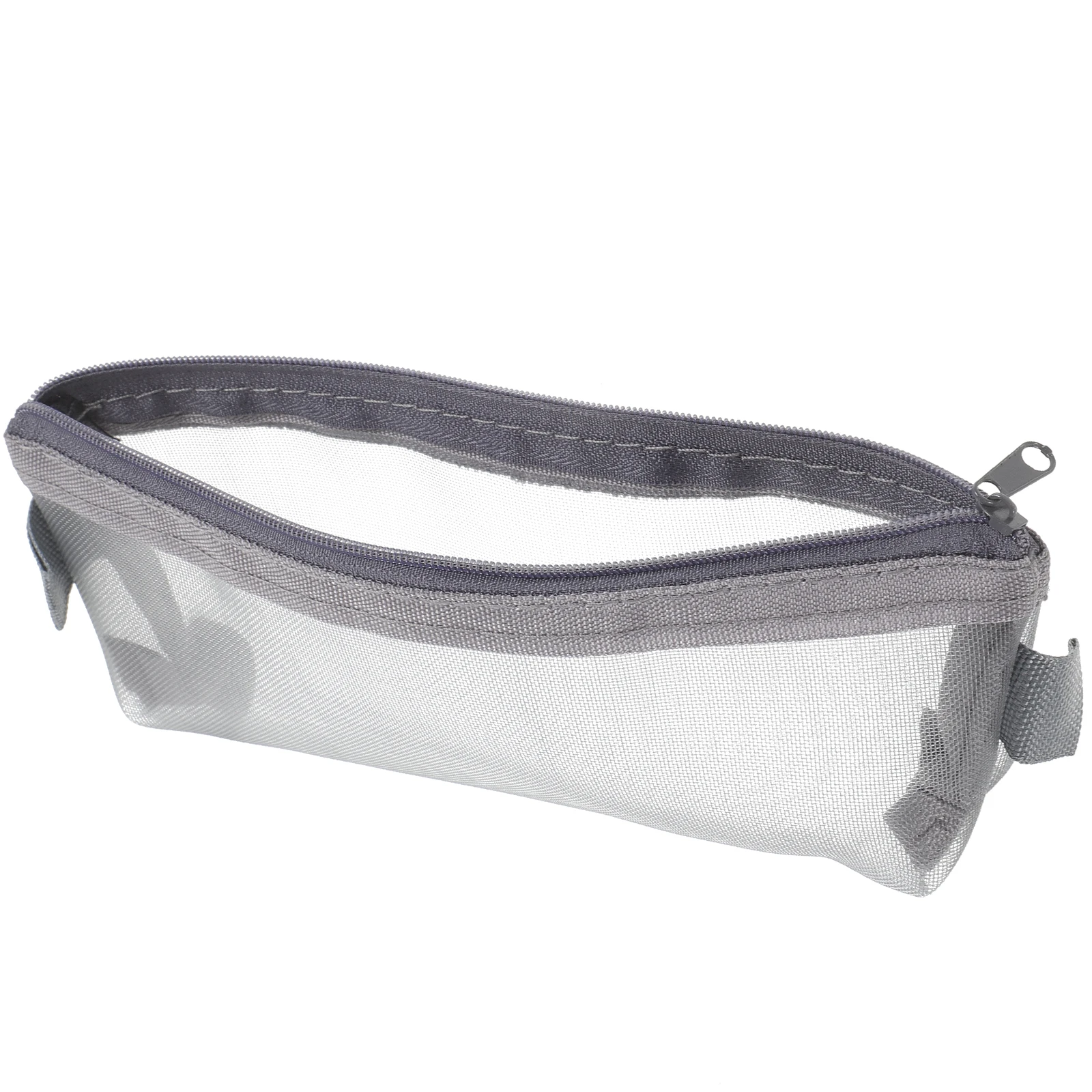 

1 Large Clear Mesh Pencil Case Grey Back to School Storage Bag Documents Pen Pouch File Holder Large Capacity Lightweight