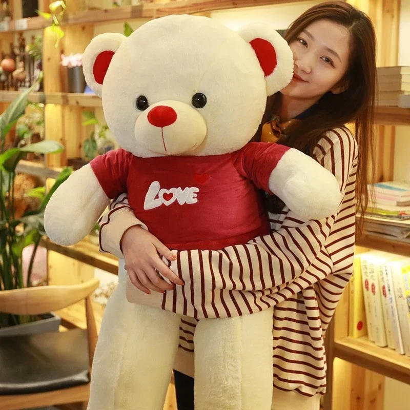 

80 100cm Big Size Plush Teddy Bear Giant Pink Soft Stuffed Animals Pillow Dolls Grilfriend Wife Christmas Valentines Day