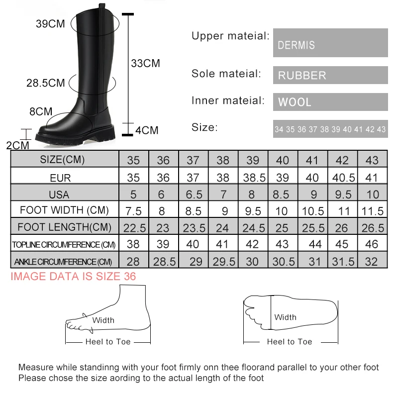 DIMANYU Winter Boots Women's Genuine Leather 2024 New Flat Women's High Boots Thickened Wool Large Women's Knight Boots