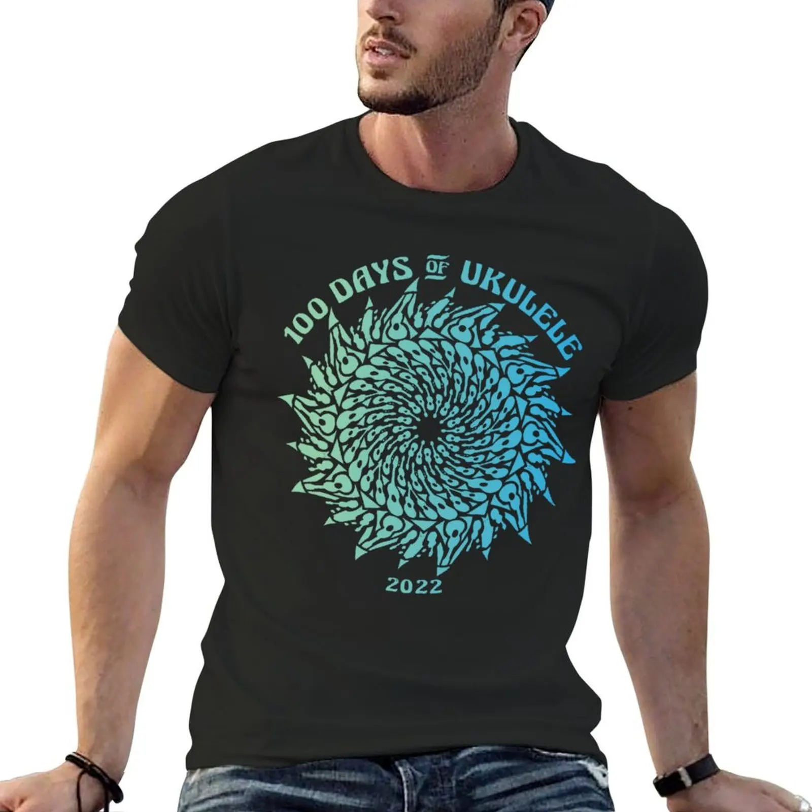 2022 Mandala 2 Light Gradient - 100 Days of Ukulele Essential T-Shirt sports fans Men's clothing