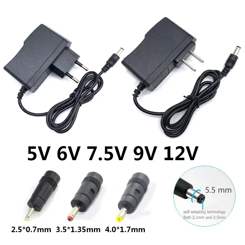 

Transformer 220v to 12v 1a 9v 7.5v AC/DC Adapter 6 Volt Power Supply 6v Adaptor 5v 0.5a 5.5*2.5mm For Modem Router TV Box