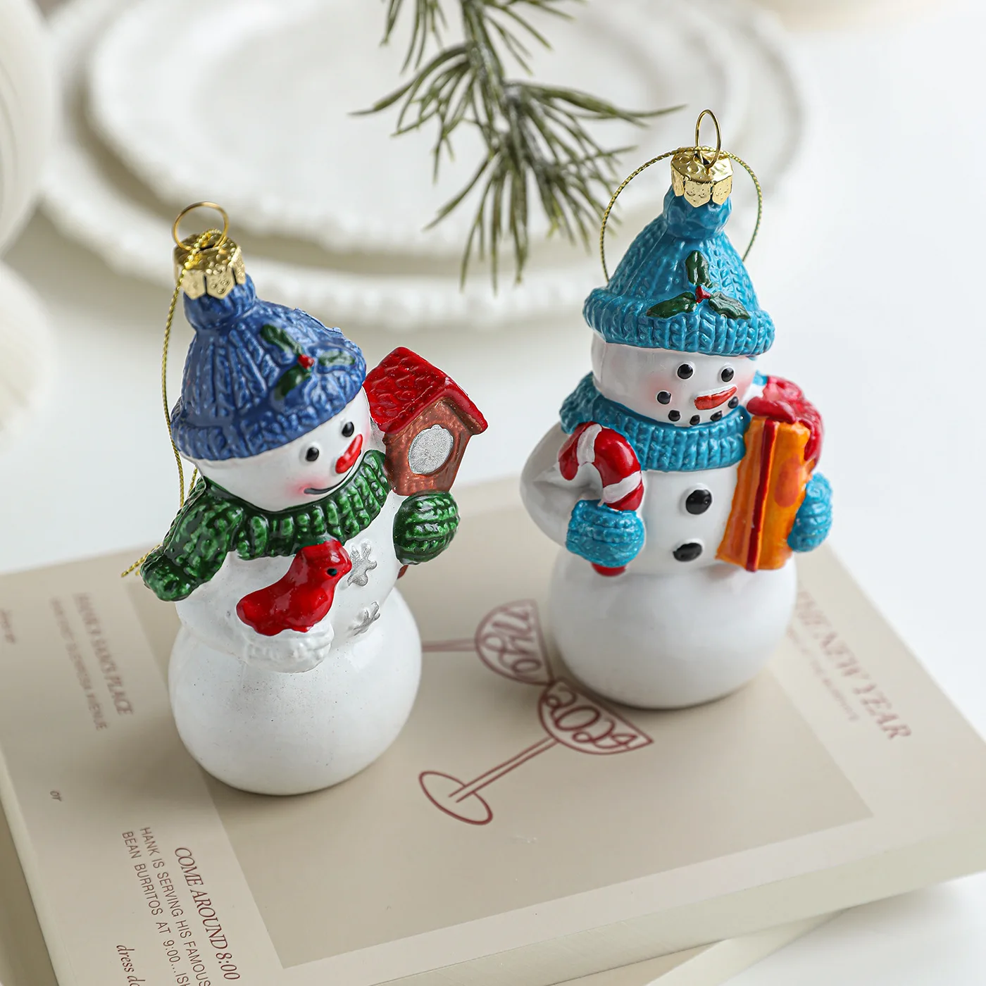 1Pcs New Plastic Christmas Macaron Ornaments DIY Cute Christmas Tree Pendant Christmas Tree Hanging Ornaments Xmas Party
