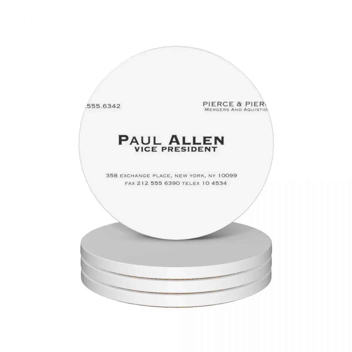 

Paul Allen Business Card Ceramic Coasters (Set of 4) personalize drink set Coasters