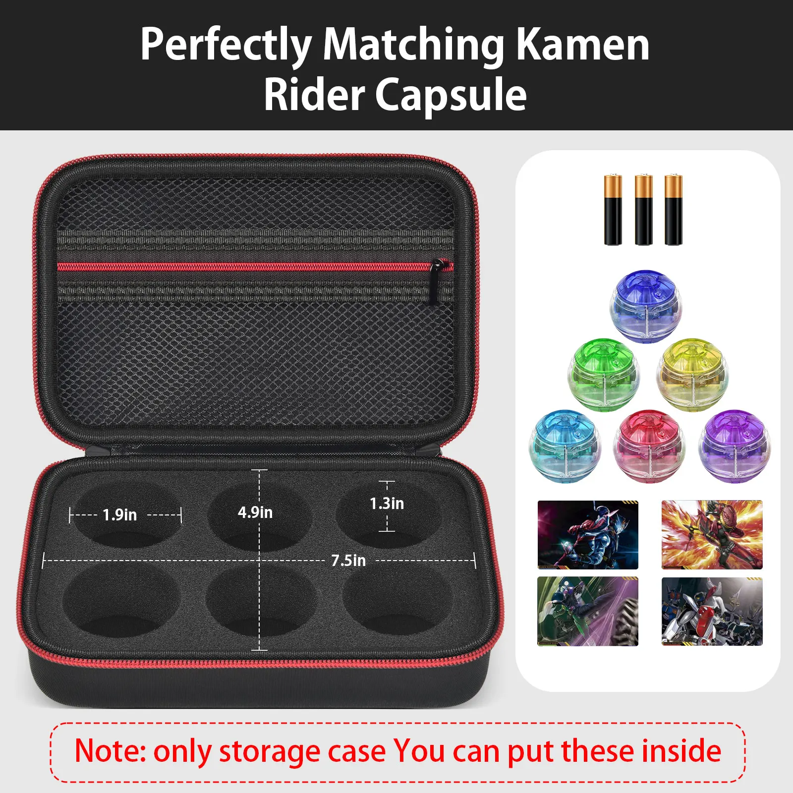 (Case Only)Carrying Case for Kamen Rider DX Zeztz Driver 4 Form Change Set, Storage Holder for Rider Zetts Henshin Ball Belt