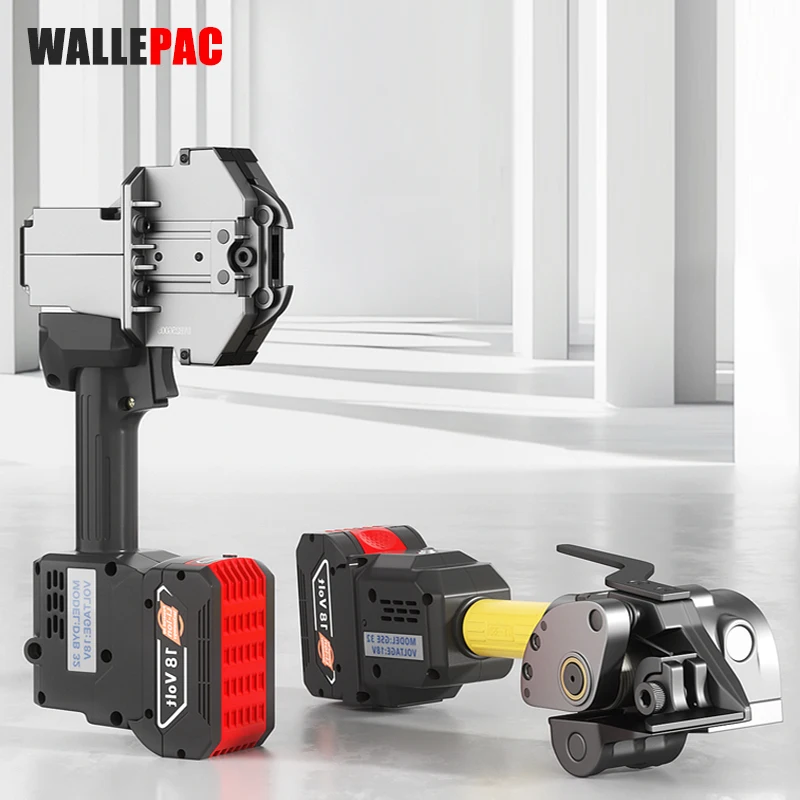 32mm Handheld Electric Metal Tensioner and Locking Banding Packing Tool Battery Powered Steel Straps Strapping Machine