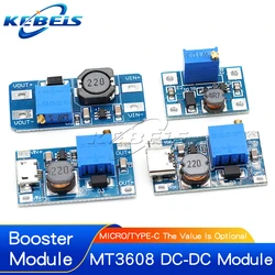 MT3608 DC-DC Adjustable Boost Module 2A Boost Plate Step Up Module with MICRO USB 2V-24V to 5V 9V 12V 28V
