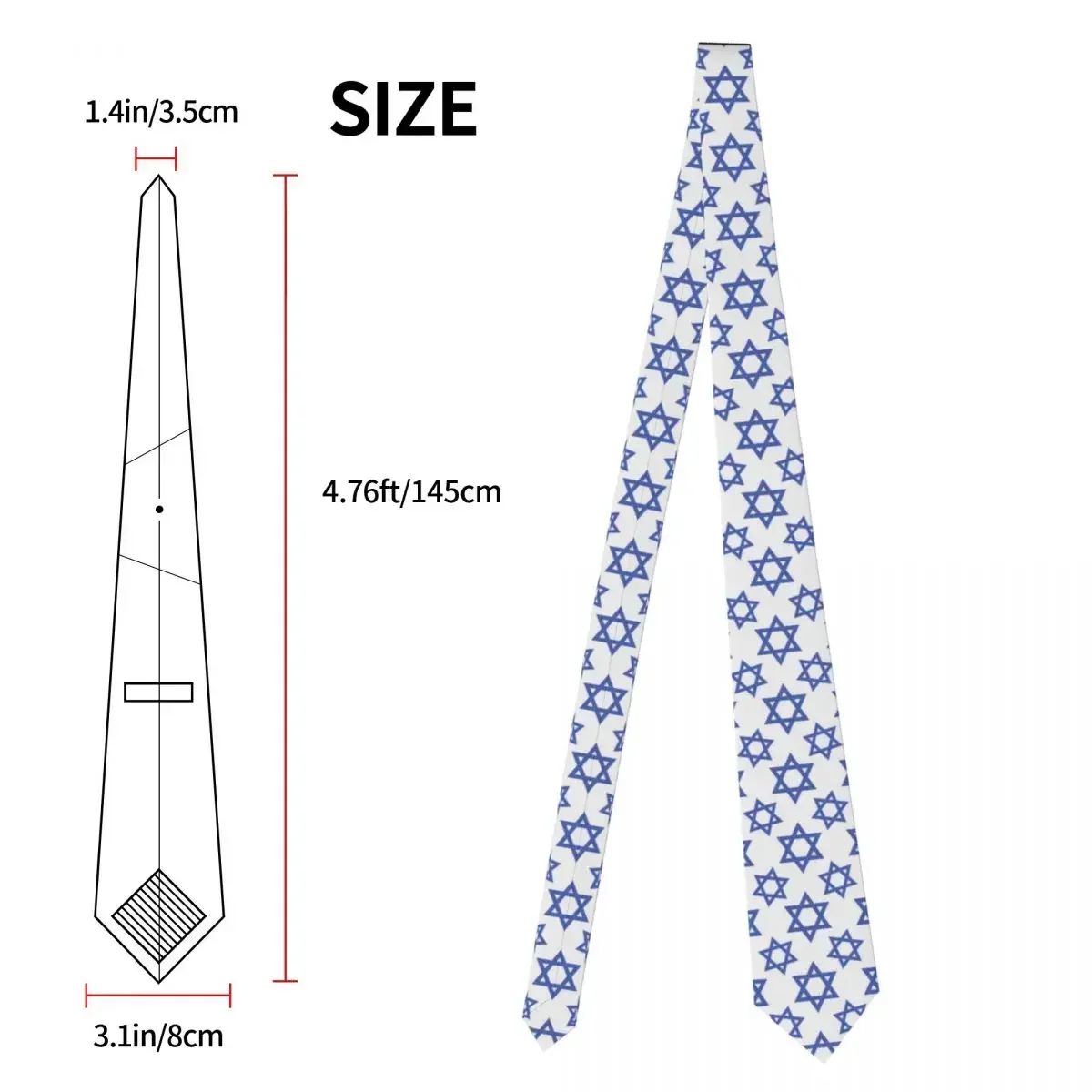 Stars Israel Flag Tie For Men Women Necktie Tie Clothing Accessories