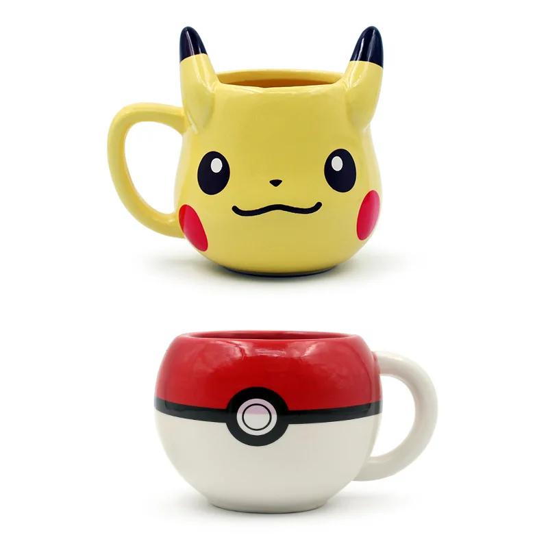 Tasse en céramique Pikachu pour enfants, tasse à eau pour enfants, tasse Poke Ball mignonne, collection d'ornements, meilleurs cadeaux d'anniversaire, jouets animés, nouvelle collection