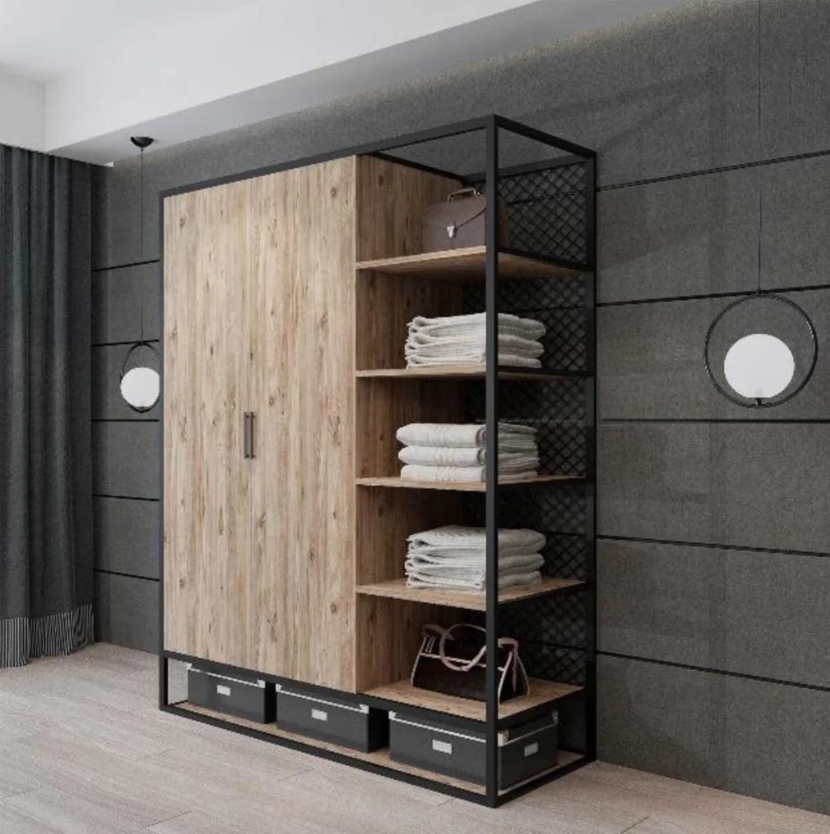 az-Best Fashion Modern Foldable Extendable Living Room Home Furniture Wardrobe Storage Cabinet Fabric