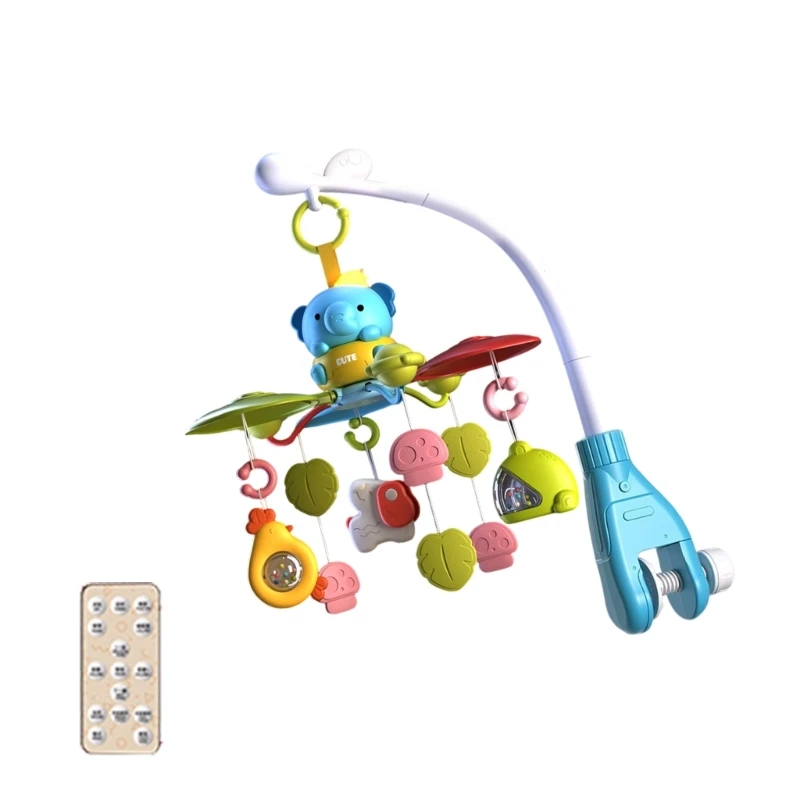 Roterende muziekdoos Wieg Mobiel hangend speelgoed voor baby Visuele auditieve stimulatie 15UB