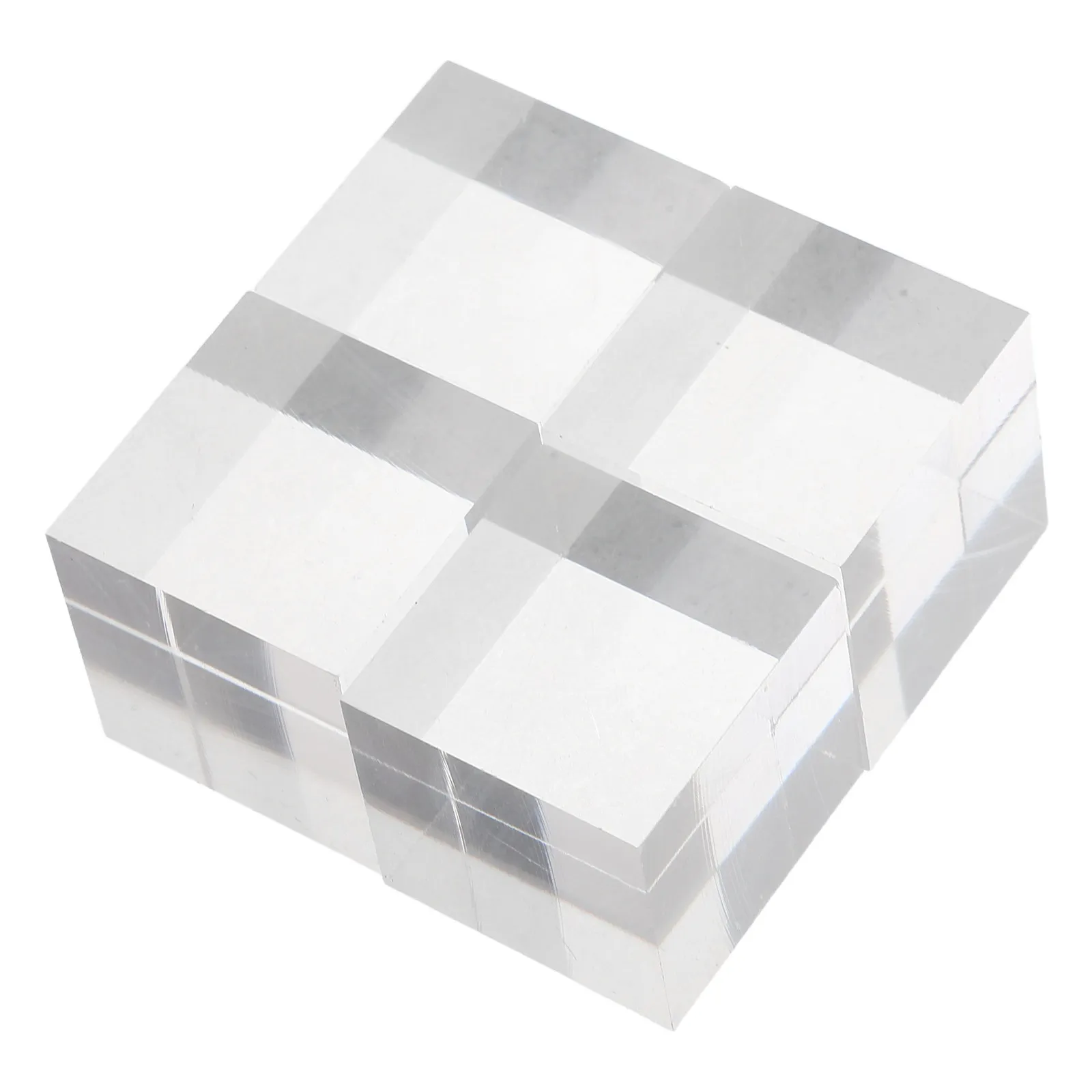 4Pcs Transparent Acrylic Display Block Trophy Pedestal for Jewelry Rock Cosmetics Photography Props Organizer Display Block