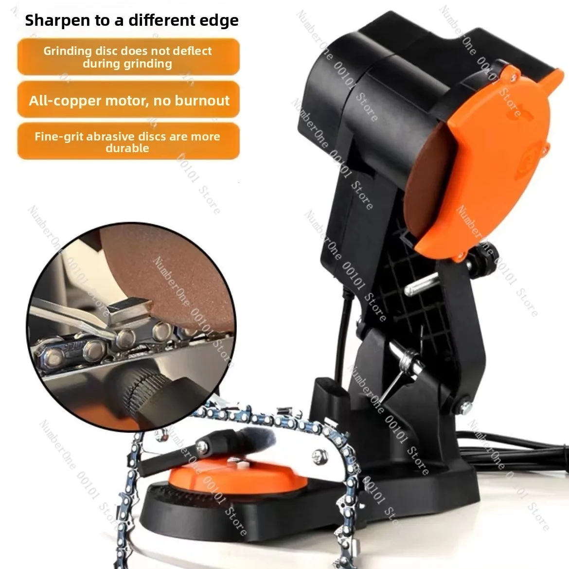 220V/110V All Copper Electric Chainsaw Chain Sharpener, EU & US Plug Universal Saw Chain Grinding Tool
