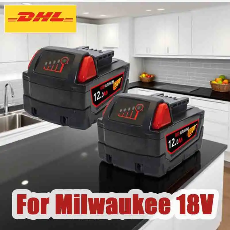 

Для аккумулятора Milwaukee 18 В M18-HB3, высокоэнергетическая батарея 12 Ач, оригинальное зарядное устройство Milwaukee M12-18FC 48-11-1815, встроенная батарея 21700