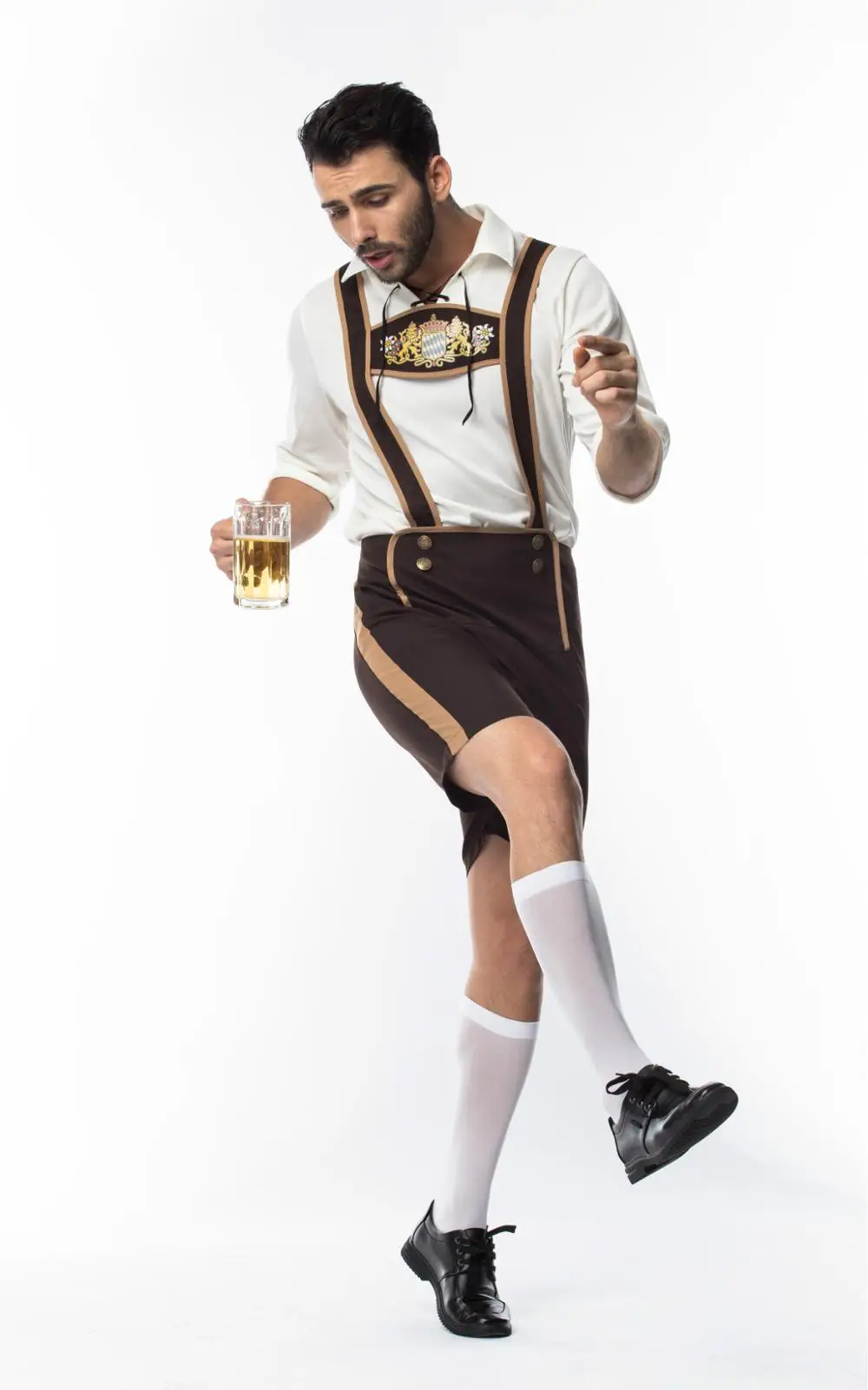 Adult Germany Oktoberfest Costume Lederhosen Bavarian Traditional Beer Festival Beer Men Costume M-3XL