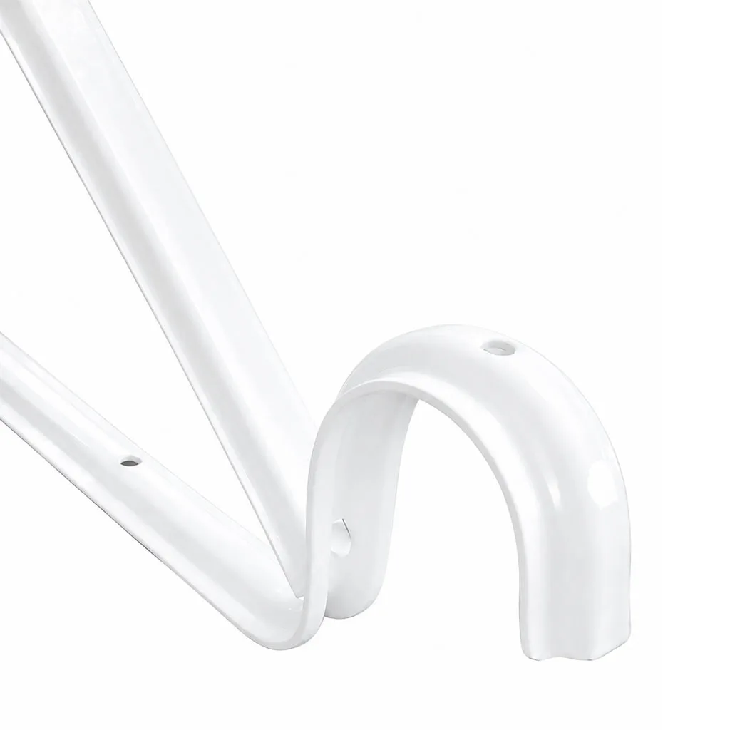 2PCS Metal Triangle Shelf Bracket with Hook L-Shape White Black Wall Mounted Storage Rack Closet Rod Holder Hardware