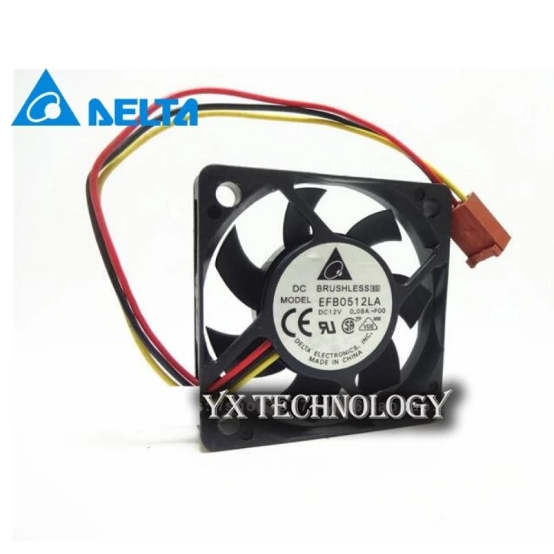 

Для охлаждающего вентилятора Delta EFB0512LA F00 DC 12V 0.08A, 3 провода 3 pin 80 мм 50x50x10 мм