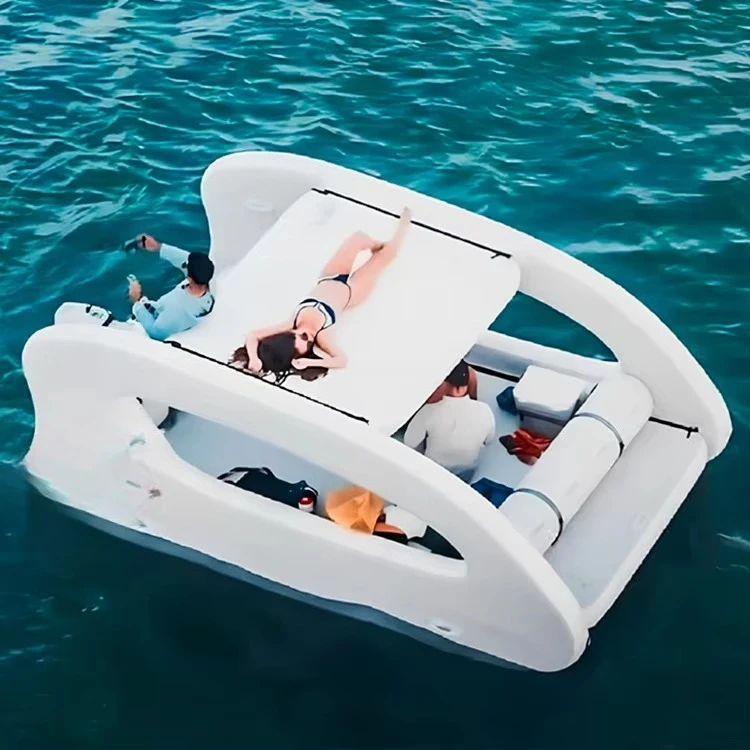 Water Outdoor Games Electric Boat Inflatable Floating Fishing Boat Sports Floating Platform