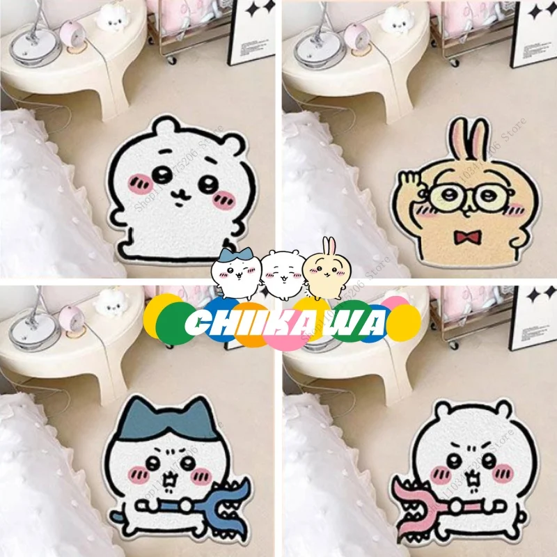 

MINISO Plush Carpet Cartoon Cute ちいかわ ハチワレ Rug Home Room Decor Bedroom Carpet Blanket Room Floor Mat Anime Living Room Rug