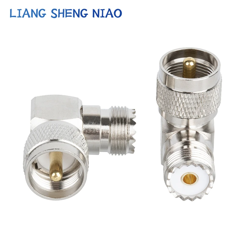 1pcs UHF SO239 PL259 TO UHF Connector UHF Male Jack To UHF bending Female Plug SL16 RF Coax Connector Straight Adapter 90 degree
