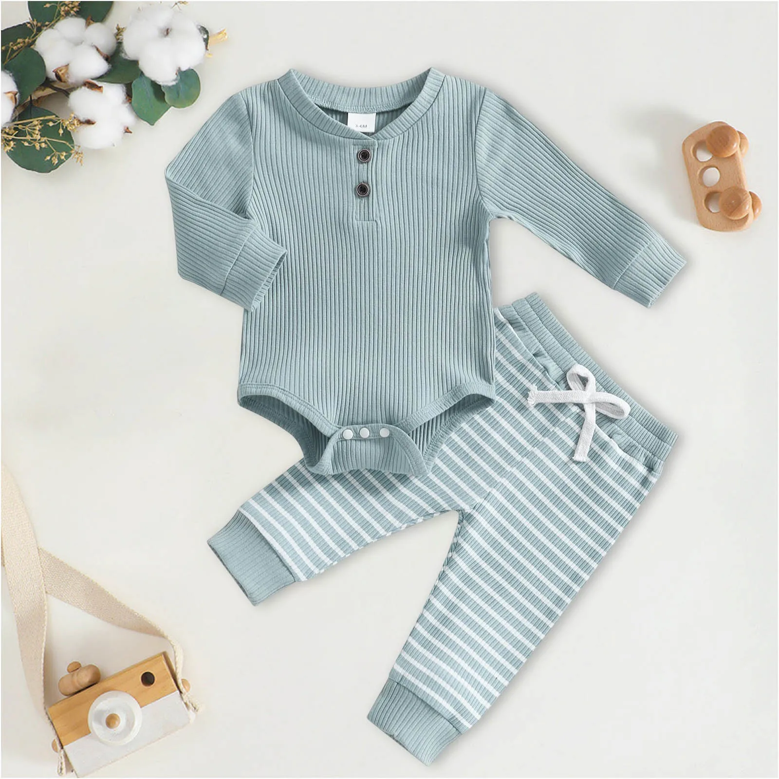 

Infant Winter Bodysuits for Boys Babys Comfortable And Breathable Set Simple Long Sleeve Pants Casual Size 3 Toddler Boy Clothes
