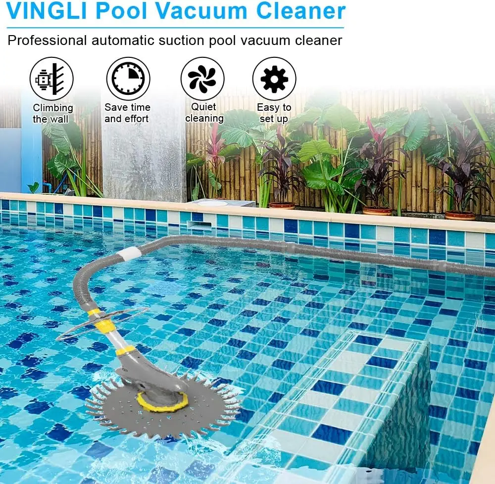 (2024 Upgrade) Pool Vacuum Cleaner Automatic Sweeper Swimming Pool Creepy Vacuum (Grey)