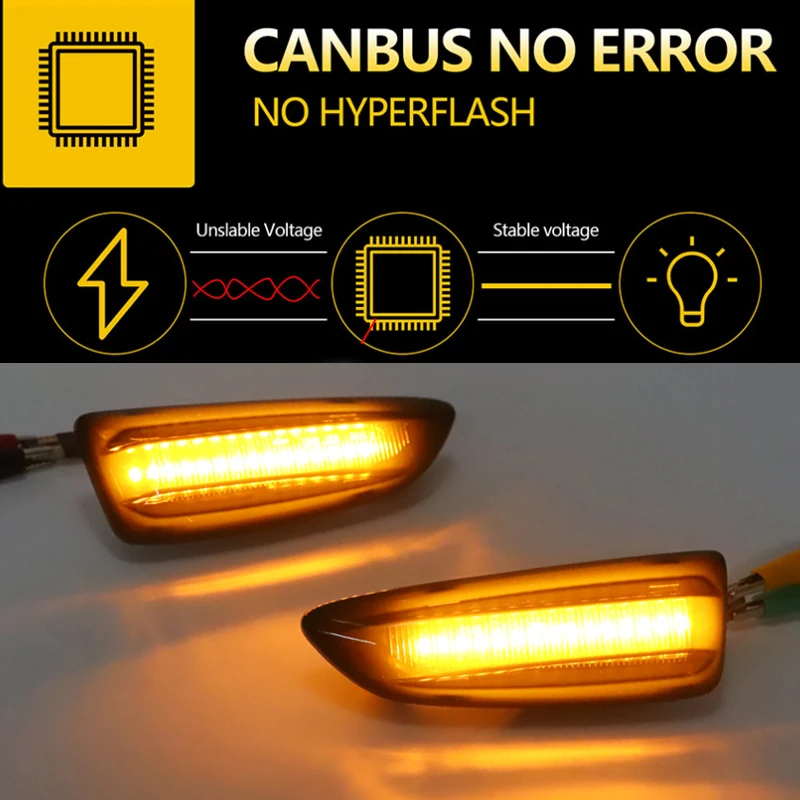 2PCS Led Dynamic Side Marker Turn Signal Light Sequential Blinker For Opel Astra J Astra J K Zafira C Insignia B Grandland X