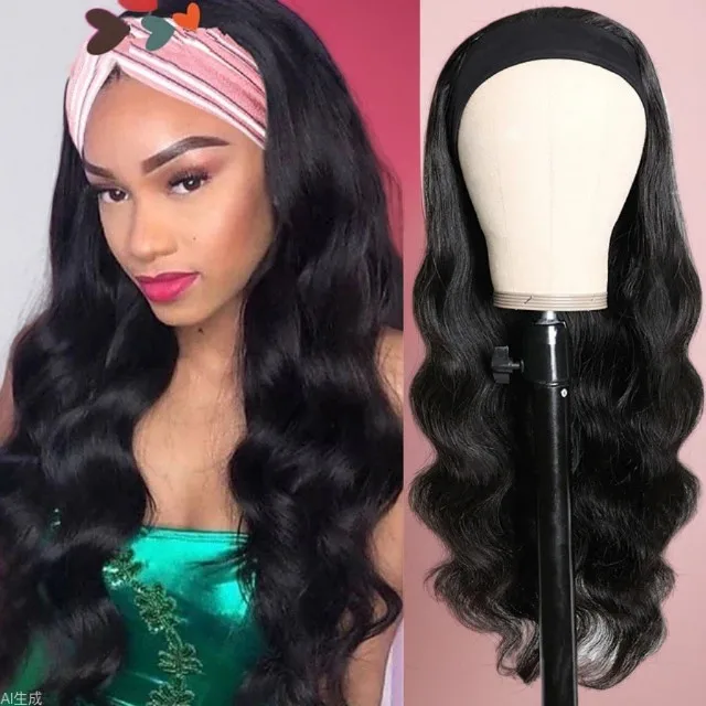 

Африканский модный парик-повязка на голову: длинные кудрявые волосы из химического волокна, с лентой, на всю голову