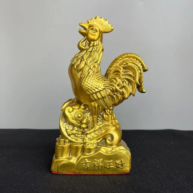 

Chicken Ornament Pure Copper Rooster Fu Character Chicken Auspicious Wealth Chicken Real Gold Chicken High-end Office Living Roo
