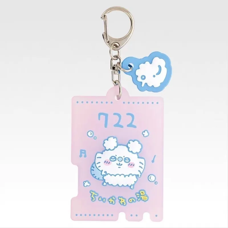 

MINISO Chiikawa Usagi Cute Acrylic Keychain Lovely Surrounding Hachiware Student ID Card Meal Card ID Card Storage Bag Charm New