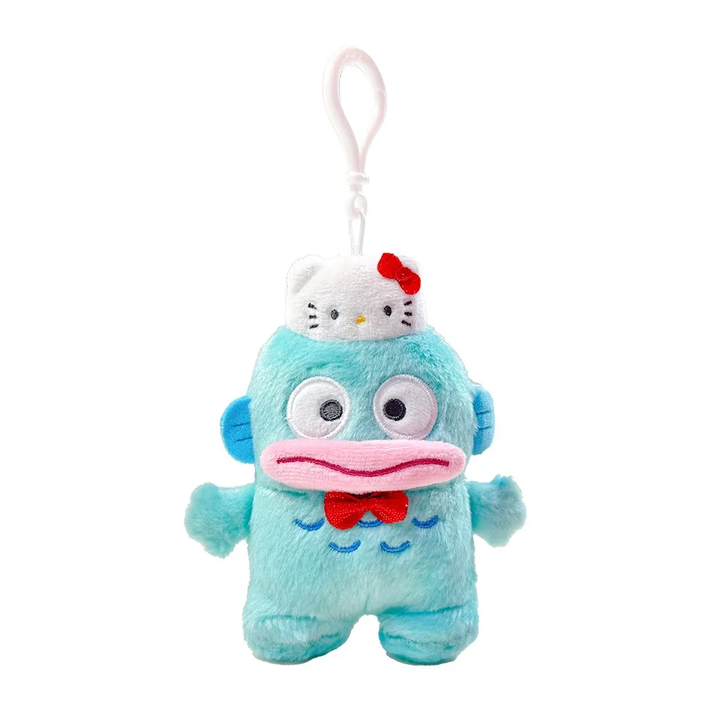 Novo kawaii sanrio chaveiro de pelúcia kuromi olá kitty cinnamoroll boneca de pelúcia dos desenhos animados mochila pingente decoração crianças brinquedos presentes