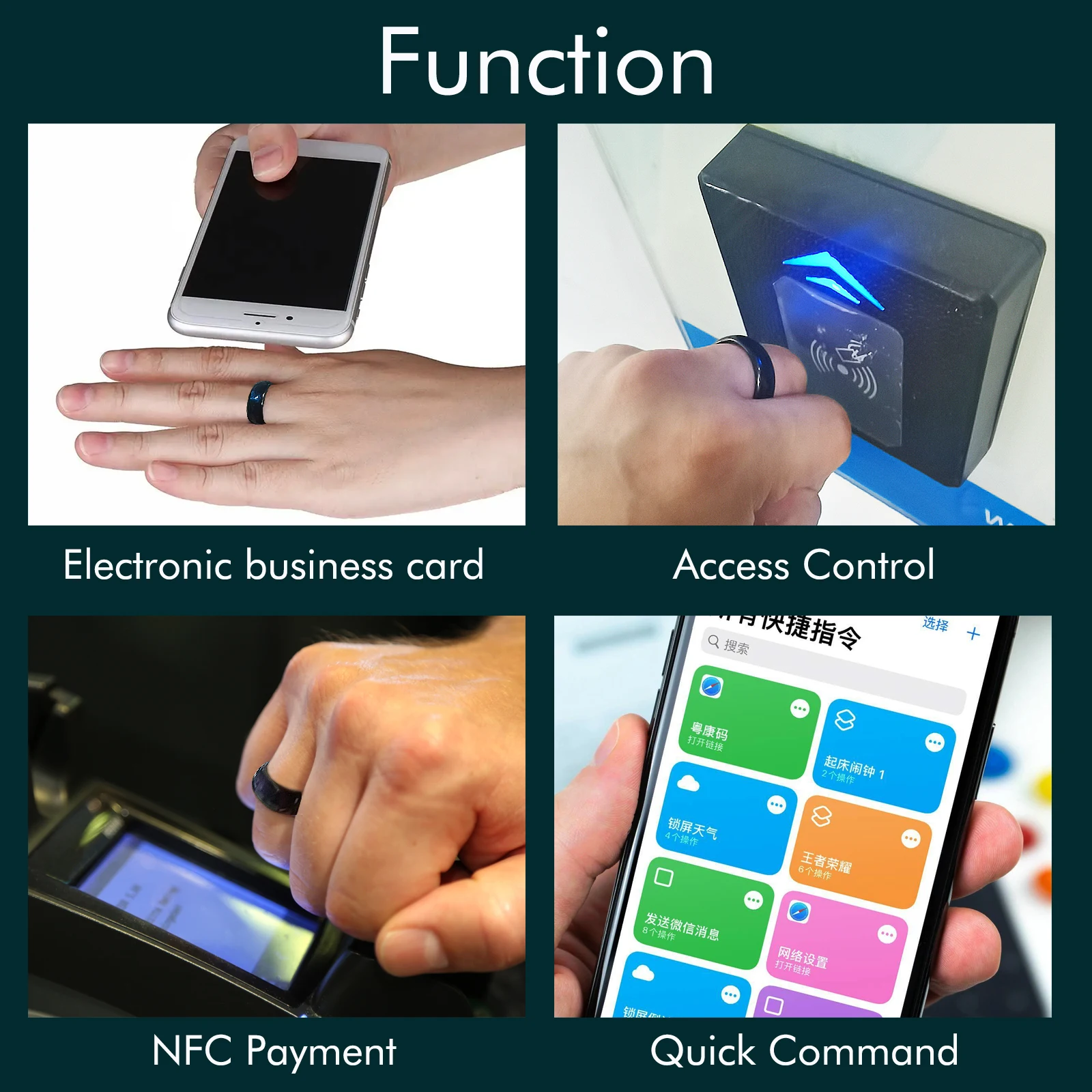 NFC Ntag216 Chip Keramik Smart Fingerring Programmierbar 888 Bytes für Männer oder Frauen