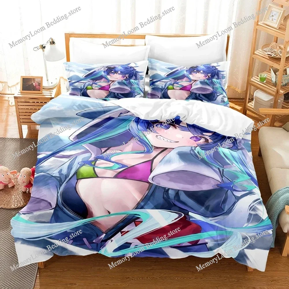 3D Anime Uma Musume Pretty Derby Twin Turbo Bedding Set,Duvet Cover Bed Set Quilt Cover,King Queen Twin Size Boys Girls Adults