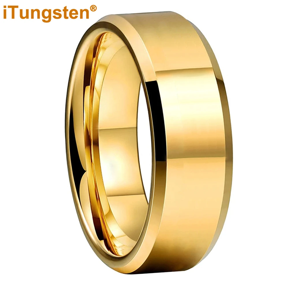 8MM 6MM 4 Colors Wedding Band Men Women Tungsten Carbide Ring With High Polished Beveled Finish Excellent Quality Comfort Fit