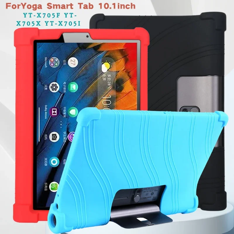 Cornors Capa De Silicone Para Lenovo Tablet, Capa Protetora Macia, Lenovo Yoga Smart Tab, YT-X705F, YT-X705X, YT-X705I, 10.1"