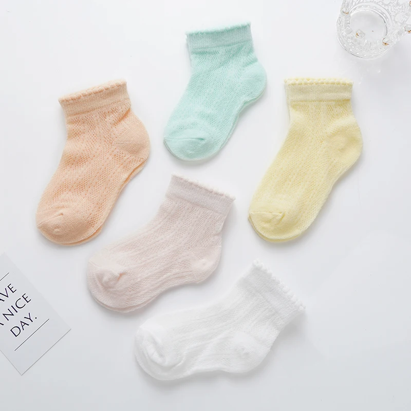 

Newborn High Elastic Mid-Tube Socks Comfortable Skin-Friendly Casual Socks Children's Candy-Colored Breathable Mesh Socks