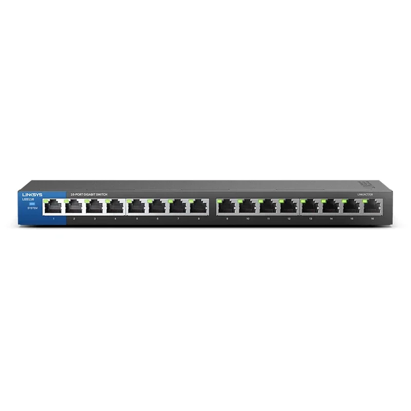 

Linksys LGS116 16-Port Business Desktop Gigabit Switch Wired Connection Speed 1000 Mbps 16 Gigabit Ethernet Auto-Sensing