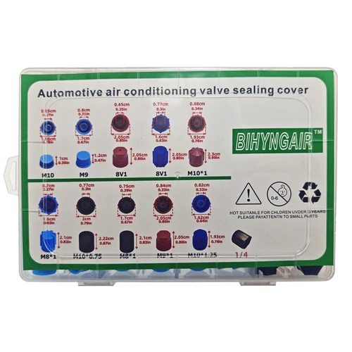 Imagen 2 del producto 77 Uds coche Auto R134a AC A/C sistema válvula núcleo tapas antipolvo conjunto sello de aire tapas de repuesto de válvula de aire acondicionado