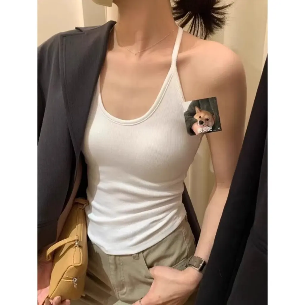 

Women's Slim-Fitting Camisole Top with Breast Pads Fashionable And Sexy Back Design for Outer Wear Summer Hot Girl Style