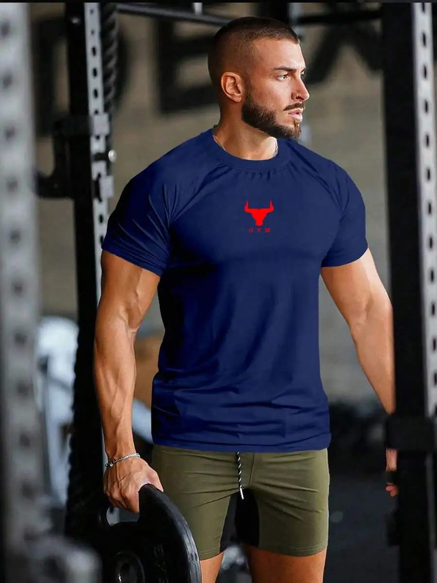

Mens Compression Short Sleeve Gym T-Shirt Breathable Fitness Workout Top Crew Neck