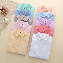 Brand Women Blouse 2025 New Casual Long Sleeved Cotton Oxford White Shirt Woman Office Plus Size Shirts Blusas Feminine Blouses