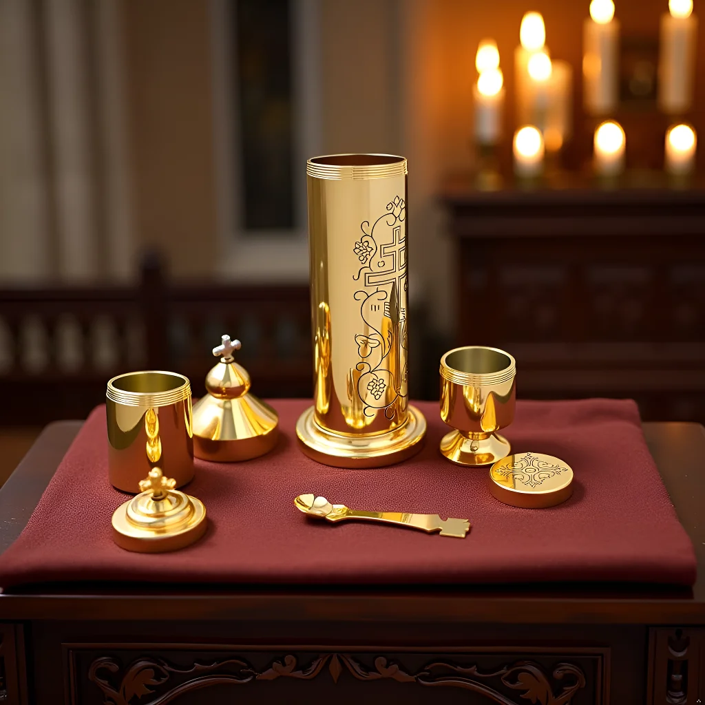 HTISOK Neue Dongzheng-Lampe, religiöse Öllampe, Zinklegierung, Dongzheng-Kreuz-Design, Metallbecher für Weihwasser, geeignet für den Familiengebet. – Detail 2