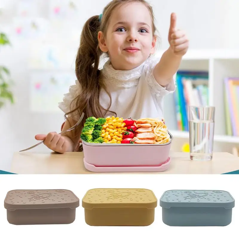 

Stainless Steel Lunch Box Insulated Food Box With Compartments Portable Sealed Bento Box Leak Resistant heating Food Container