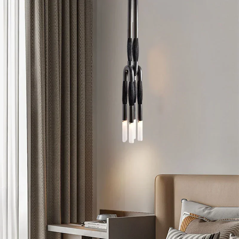 

Cloth Pendant Light White Acrylic G9 Bulb For Dining Room Kitchen Bedside Hanging Lamp Old Silver Gold Black