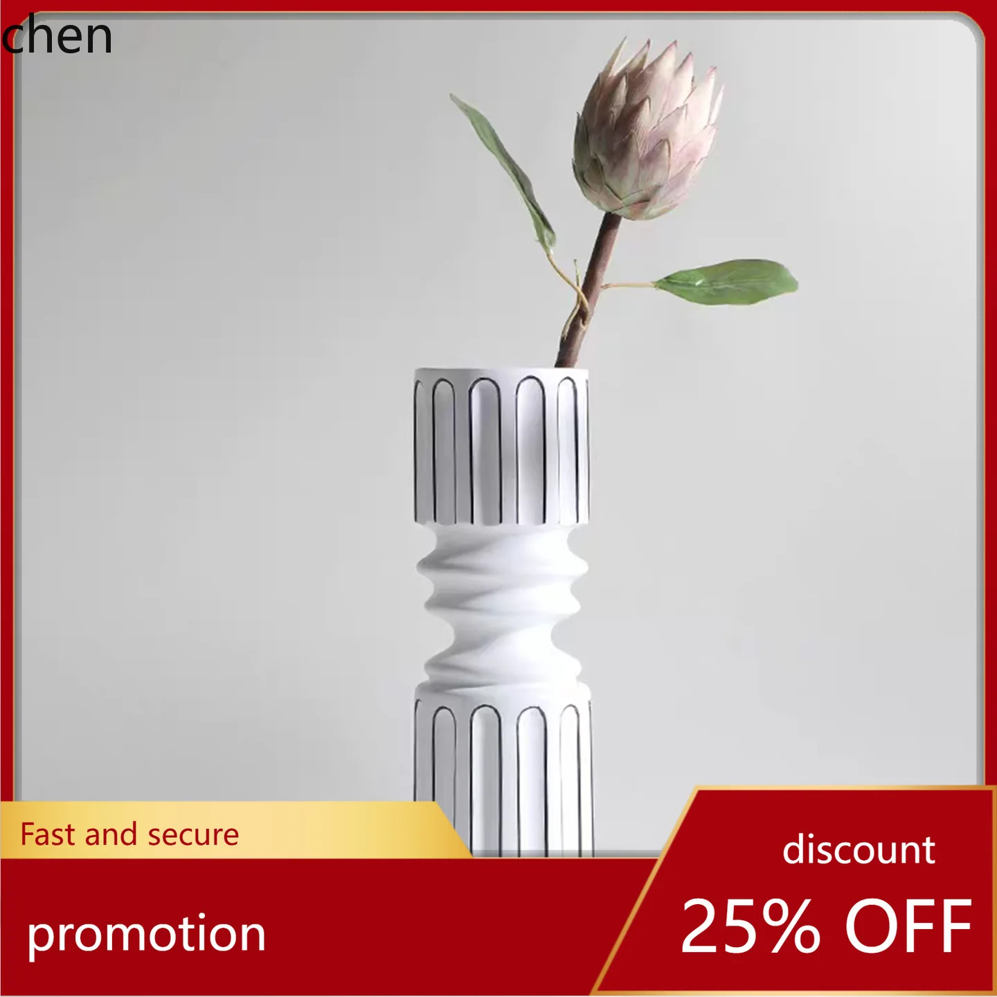 

HT Modern Minimalist Dried Flower Resin Vase Minimalist Home Decoration Desktop Entryway TV Cabinet Flower Arrangement Display